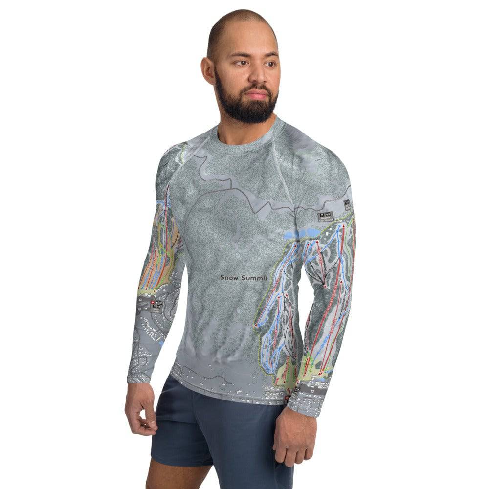Big Bear Combo, California Ski Trail Map Men's Base Layer Top - Powderaddicts