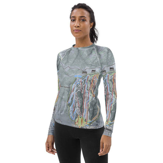 Big Bear Combo, California Ski Trail Map Women's Base Layer Top - Powderaddicts