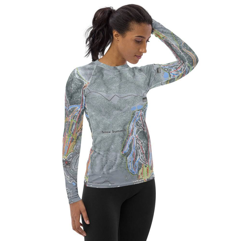 Big Bear Combo, California Ski Trail Map Women's Base Layer Top - Powderaddicts