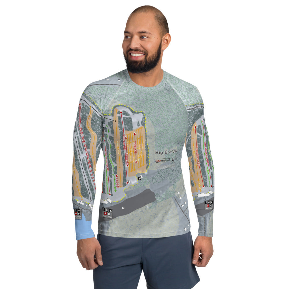 Big Boulder, Pennsylvania Ski Trail Map Men's Base Layer Top - Powderaddicts