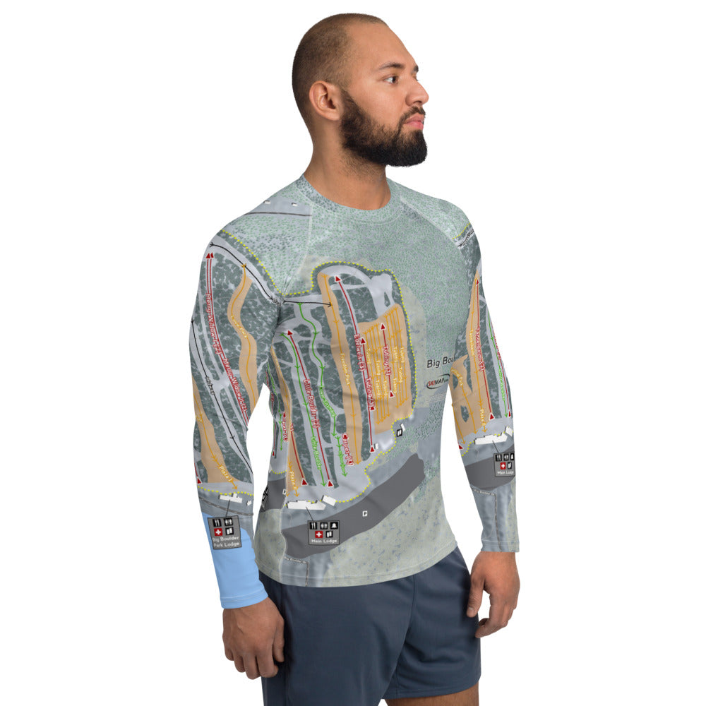 Big Boulder, Pennsylvania Ski Trail Map Men's Base Layer Top - Powderaddicts