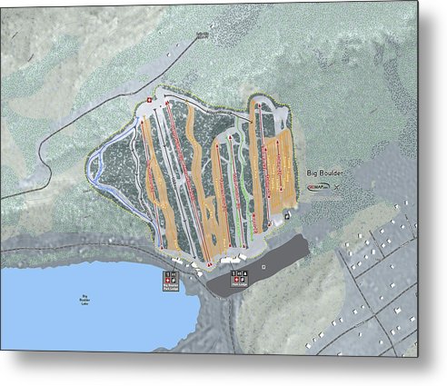 Big Boulder Ski Trail Map - Metal Print - Powderaddicts