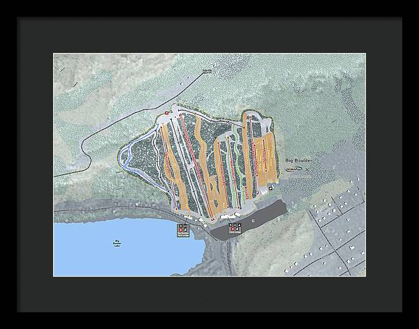 Big Boulder Ski Trail Map - Framed Print - Powderaddicts