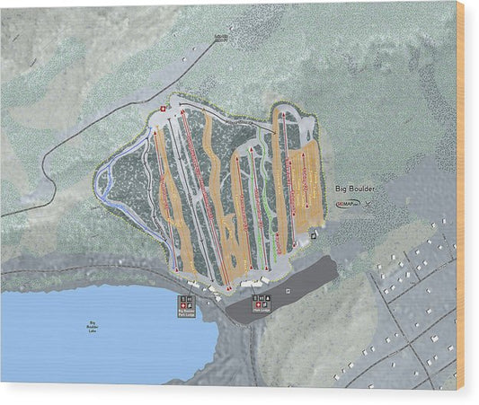 Big Boulder Ski Trail Map - Wood Print - Powderaddicts