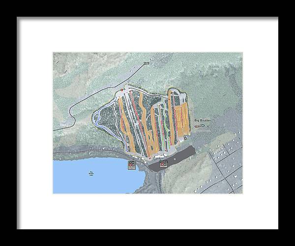 Big Boulder Ski Trail Map - Framed Print - Powderaddicts
