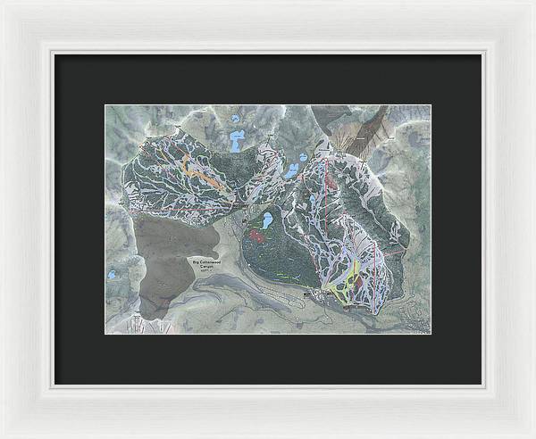 Big Cottonwood Canyon, Utah  Ski Trail Map  - Framed Print - Powderaddicts