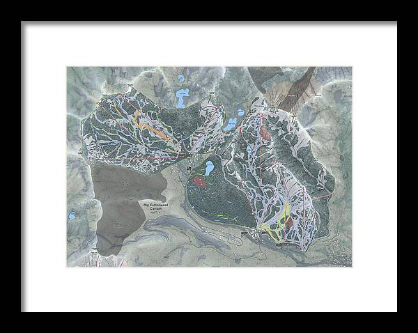 Big Cottonwood Canyon, Utah  Ski Trail Map  - Framed Print - Powderaddicts