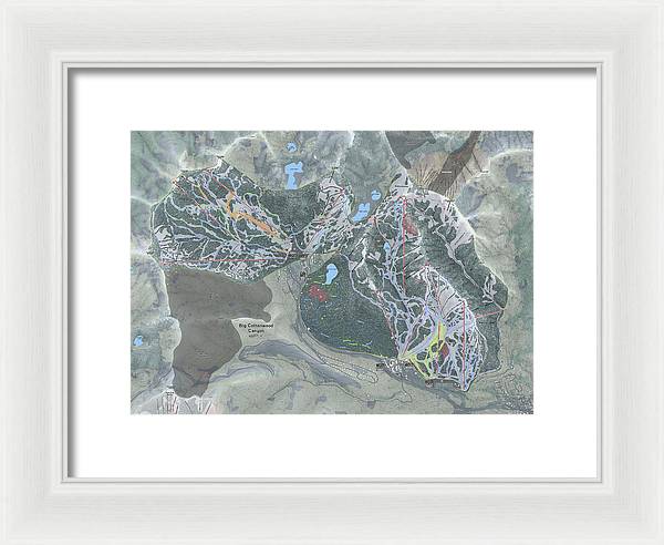 Big Cottonwood Canyon, Utah  Ski Trail Map  - Framed Print - Powderaddicts