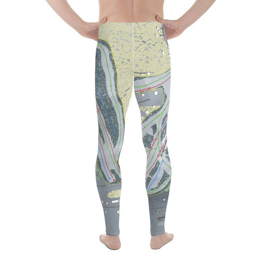 Big Powderhorn, Michigan Ski Trail Map Men's Base Layer Bottom - Powderaddicts