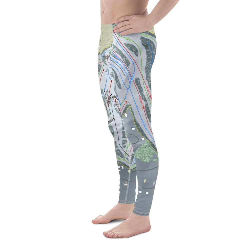 Big Powderhorn, Michigan Ski Trail Map Men's Base Layer Bottom - Powderaddicts