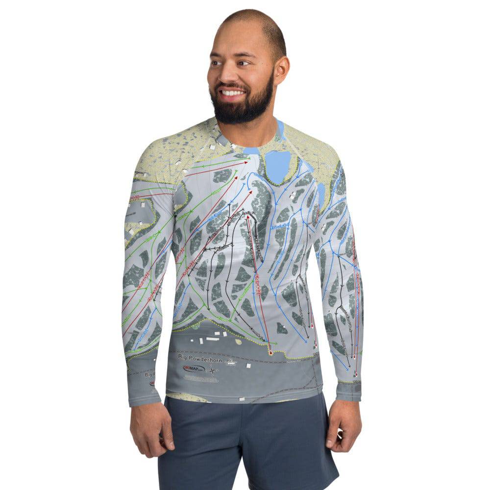 Big Powderhorn, Michigan Ski Trail Map Men's Base Layer Top