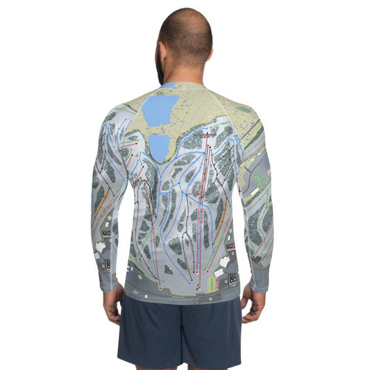 Big Powderhorn, Michigan Ski Trail Map Men's Base Layer Top - Powderaddicts