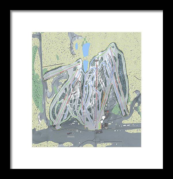 Big Powderhorn Ski Trail Map - Framed Print - Powderaddicts