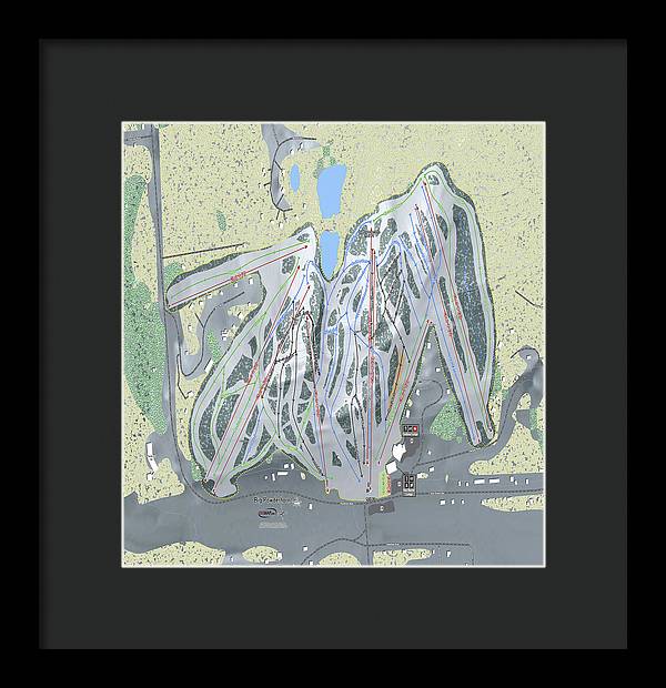 Big Powderhorn Ski Trail Map - Framed Print - Powderaddicts