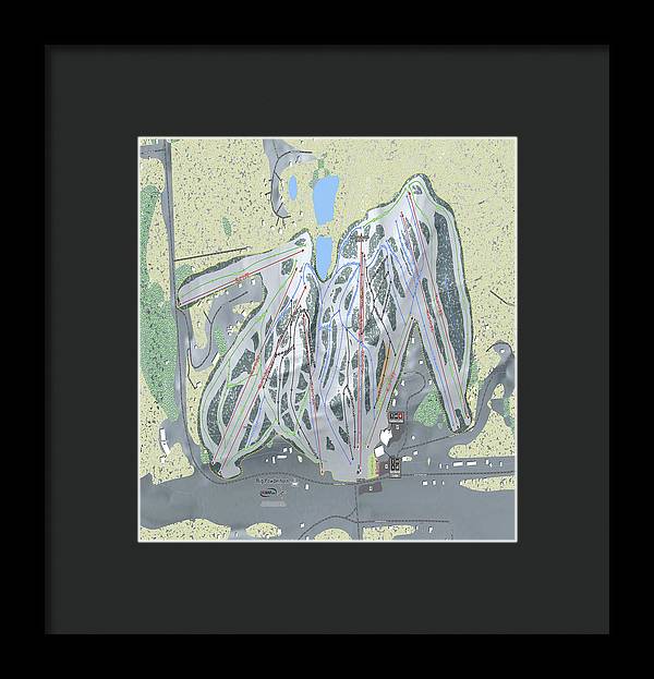 Big Powderhorn Ski Trail Map - Framed Print - Powderaddicts