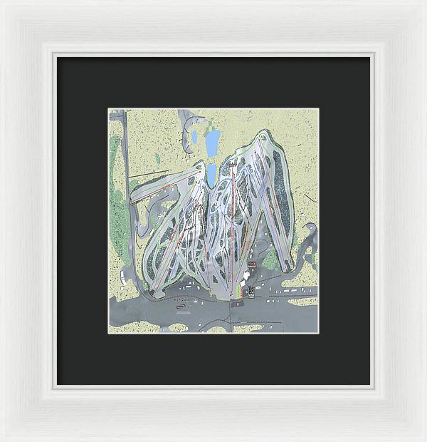 Big Powderhorn Ski Trail Map - Framed Print - Powderaddicts