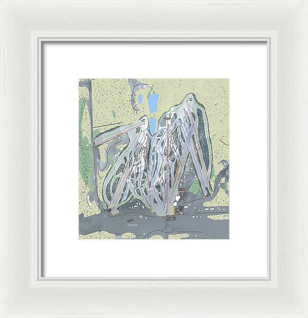 Big Powderhorn Ski Trail Map - Framed Print - Powderaddicts