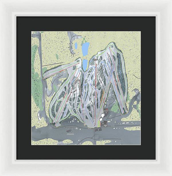 Big Powderhorn Ski Trail Map - Framed Print - Powderaddicts
