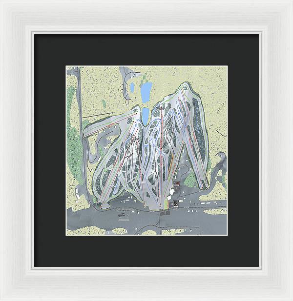 Big Powderhorn Ski Trail Map - Framed Print - Powderaddicts