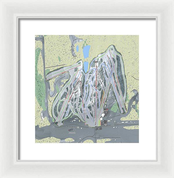 Big Powderhorn Ski Trail Map - Framed Print - Powderaddicts