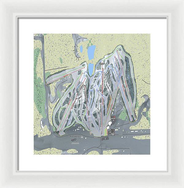 Big Powderhorn Ski Trail Map - Framed Print - Powderaddicts