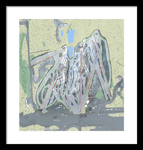 Big Powderhorn Ski Trail Map - Framed Print - Powderaddicts