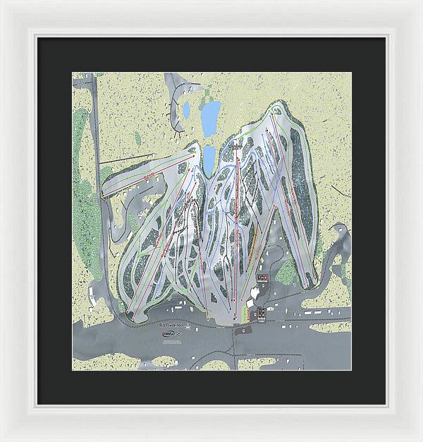 Big Powderhorn Ski Trail Map - Framed Print - Powderaddicts