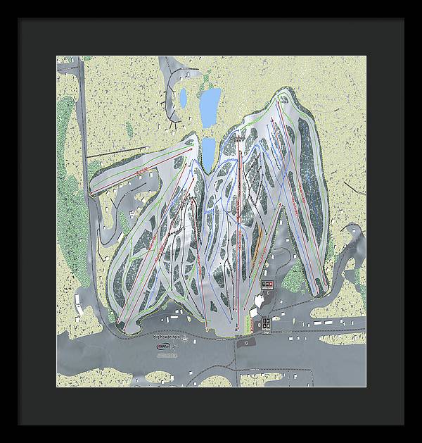 Big Powderhorn Ski Trail Map - Framed Print - Powderaddicts