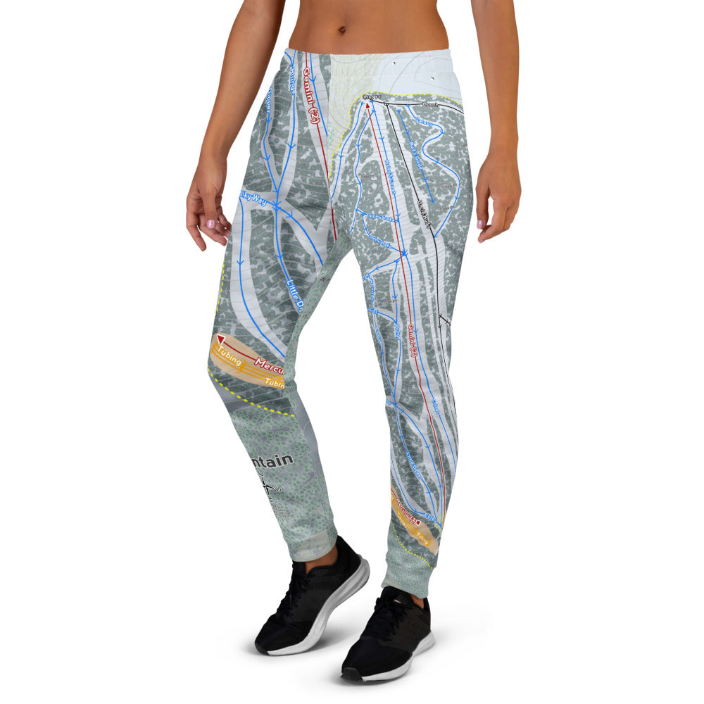 Big Rock Mountain, Maine Ski Trail Map Women's Mid-Layer - Powderaddicts