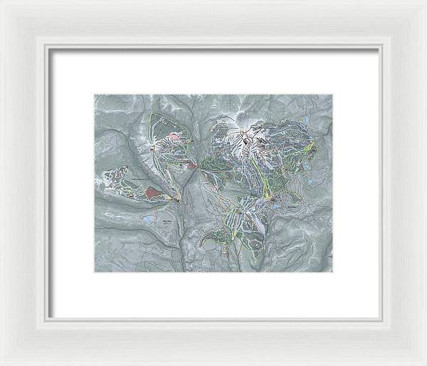 Big Sky Combo Ski Trail Map - Framed Print - Powderaddicts