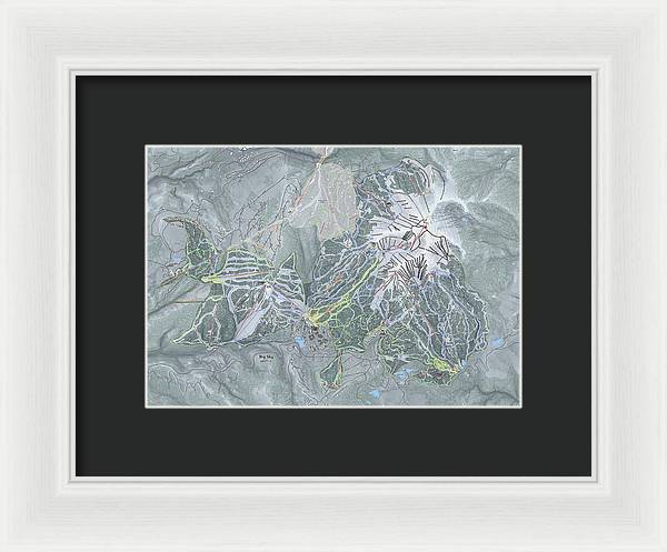 Big Sky Ski Trail Map - Framed Print - Powderaddicts