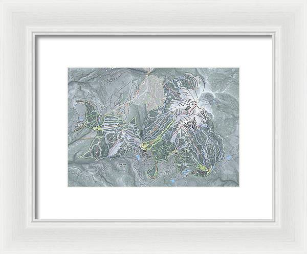 Big Sky Ski Trail Map - Framed Print - Powderaddicts