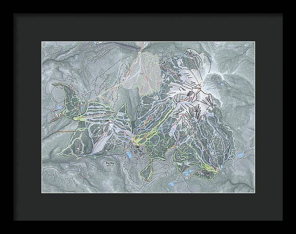 Big Sky Ski Trail Map - Framed Print - Powderaddicts