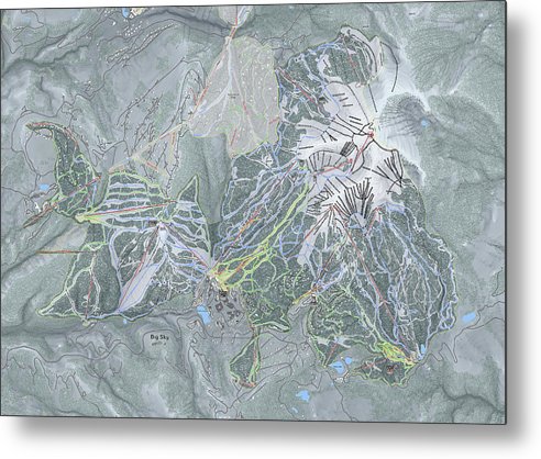 Big Sky Ski Trail Map - Metal Print - Powderaddicts