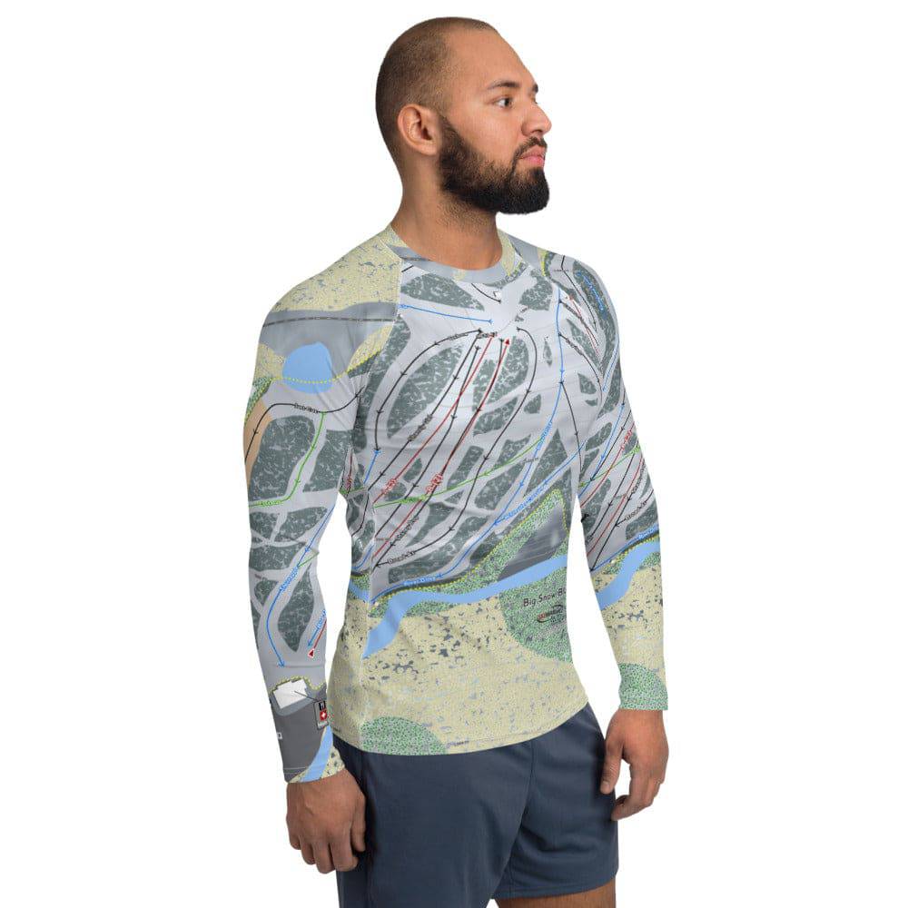 Big Snow Black Jack, Michigan Ski Trail Map Men's Base Layer Top - Powderaddicts