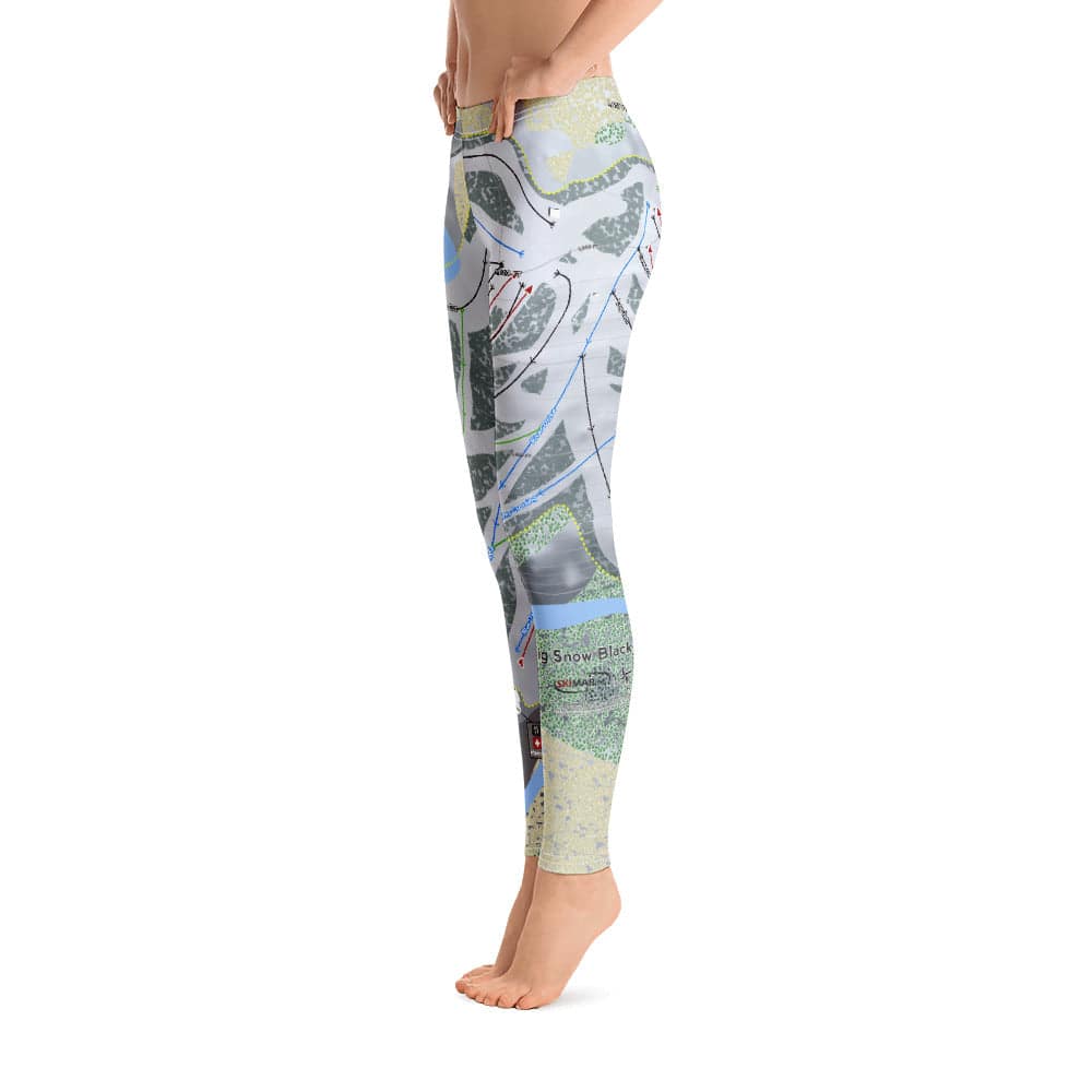 Big Snow BlackJack, Michigan Ski Trail Map Women's Base Layer Bottom - Powderaddicts