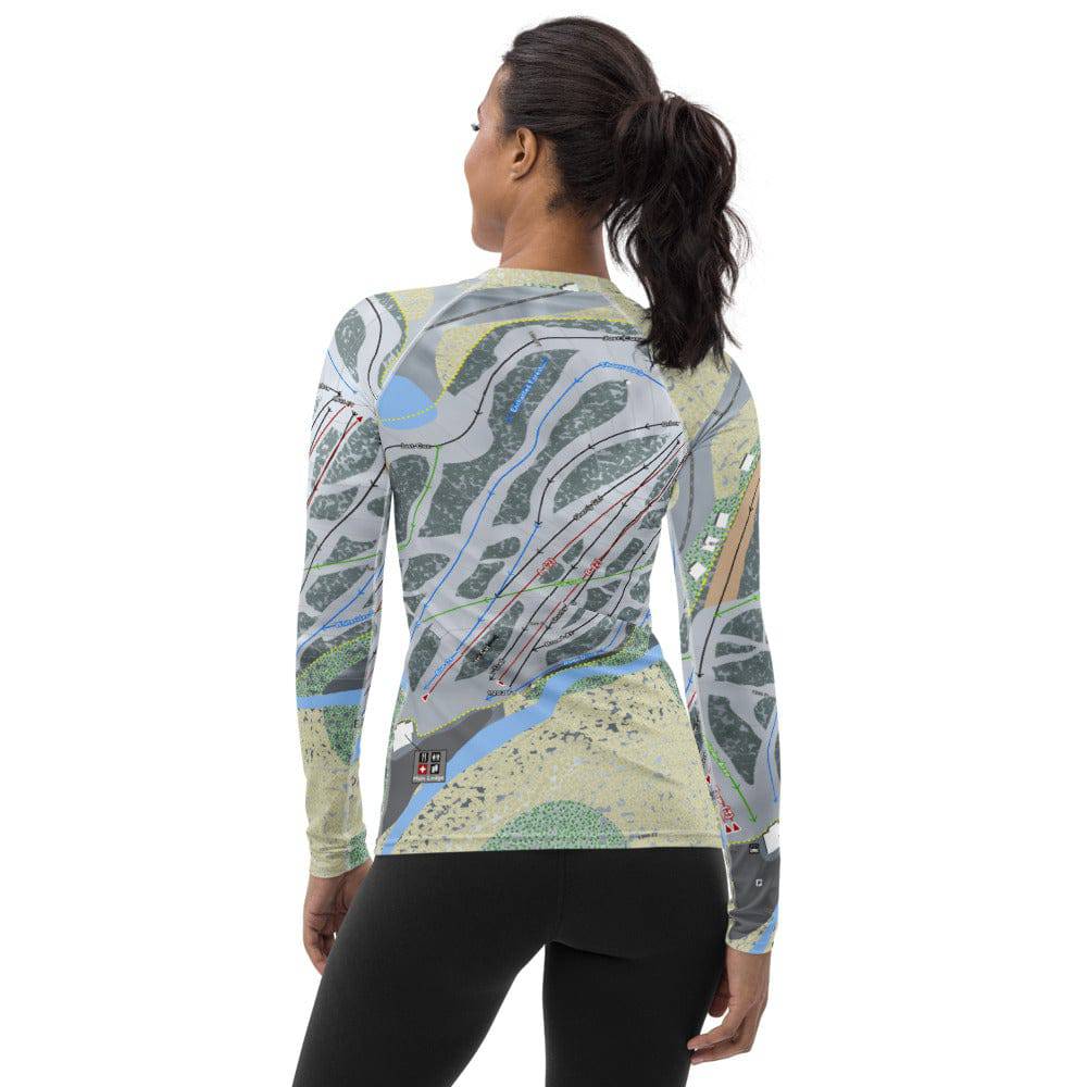 Big Snow BlackJack, Michigan Ski Trail Map Women's Base Layer Top - Powderaddicts