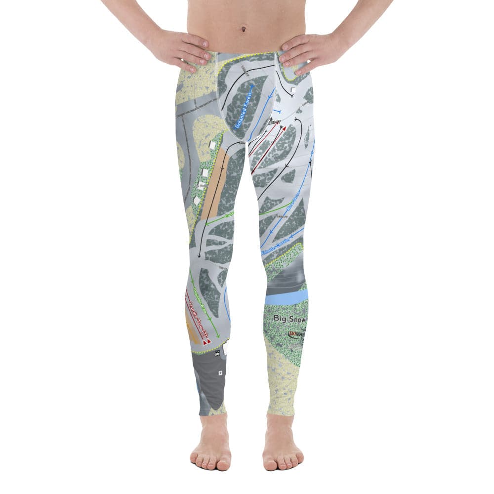 Big Snow BlackJack, Michigan Ski Trail Men's Base Layer Bottom - Powderaddicts