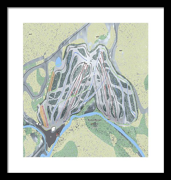 Big Snow BlackJack Ski Trail Map - Framed Print - Powderaddicts