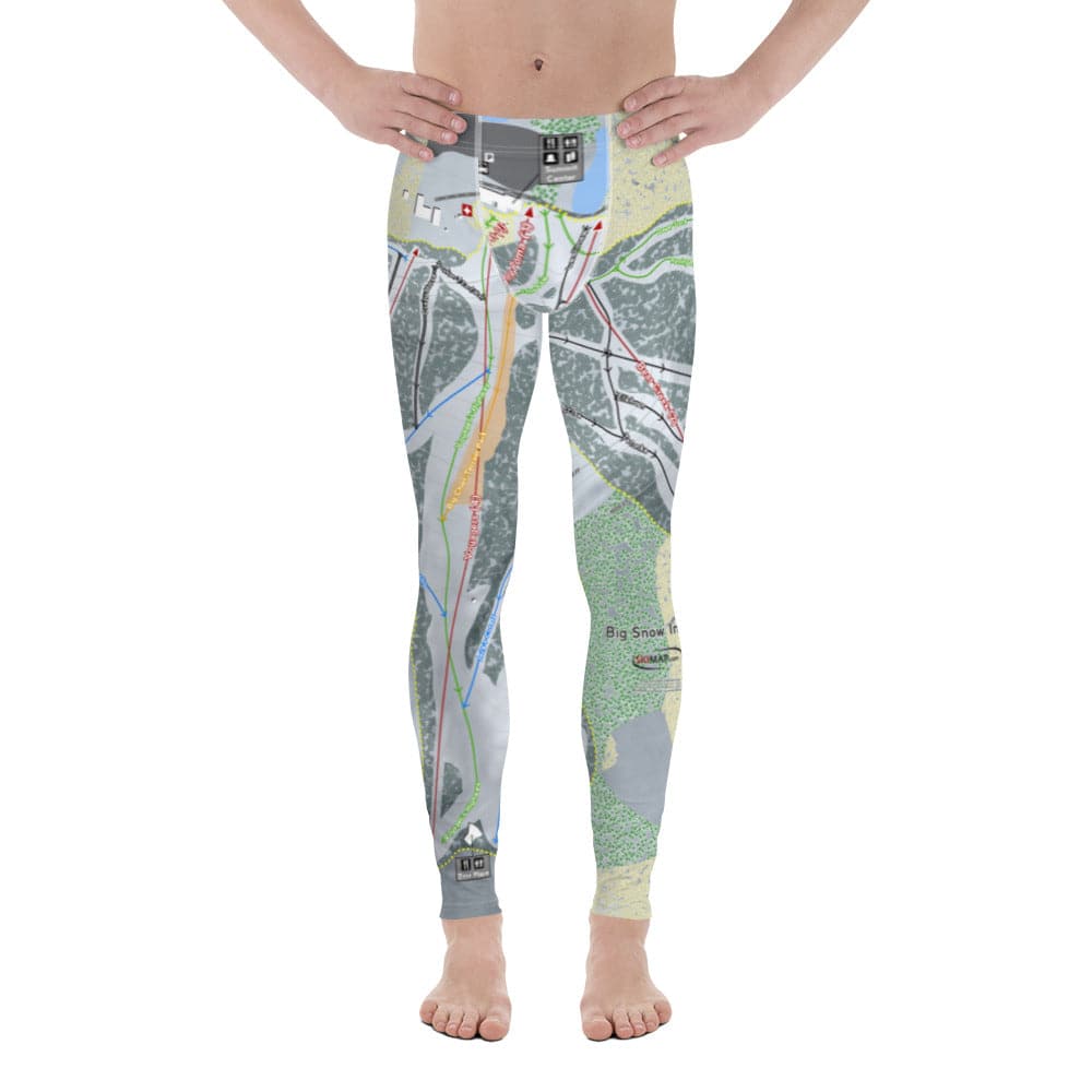 Big Snow Indianhead, Michigan Ski Trail Map Men's Base Layer Bottom
