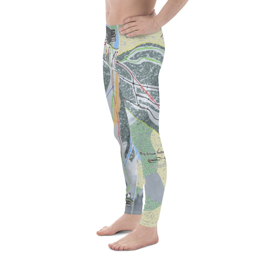 Big Snow Indianhead, Michigan Ski Trail Map Men's Base Layer Bottom - Powderaddicts