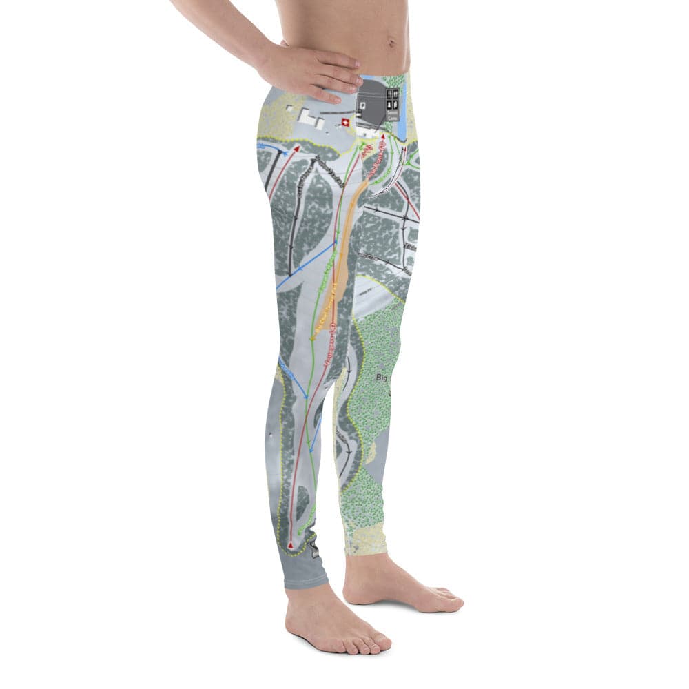 Big Snow Indianhead, Michigan Ski Trail Map Men's Base Layer Bottom - Powderaddicts