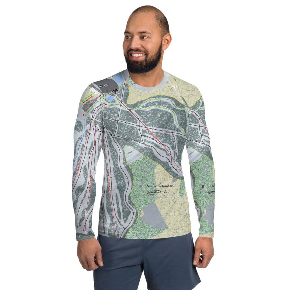 Big Snow Indianhead, Michigan Ski Trail Map Men's Base Layer Top