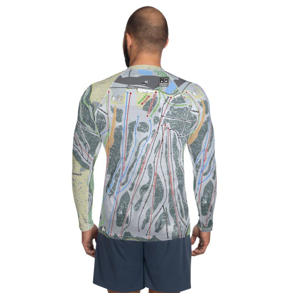 Big Snow Indianhead, Michigan Ski Trail Map Men's Base Layer Top - Powderaddicts