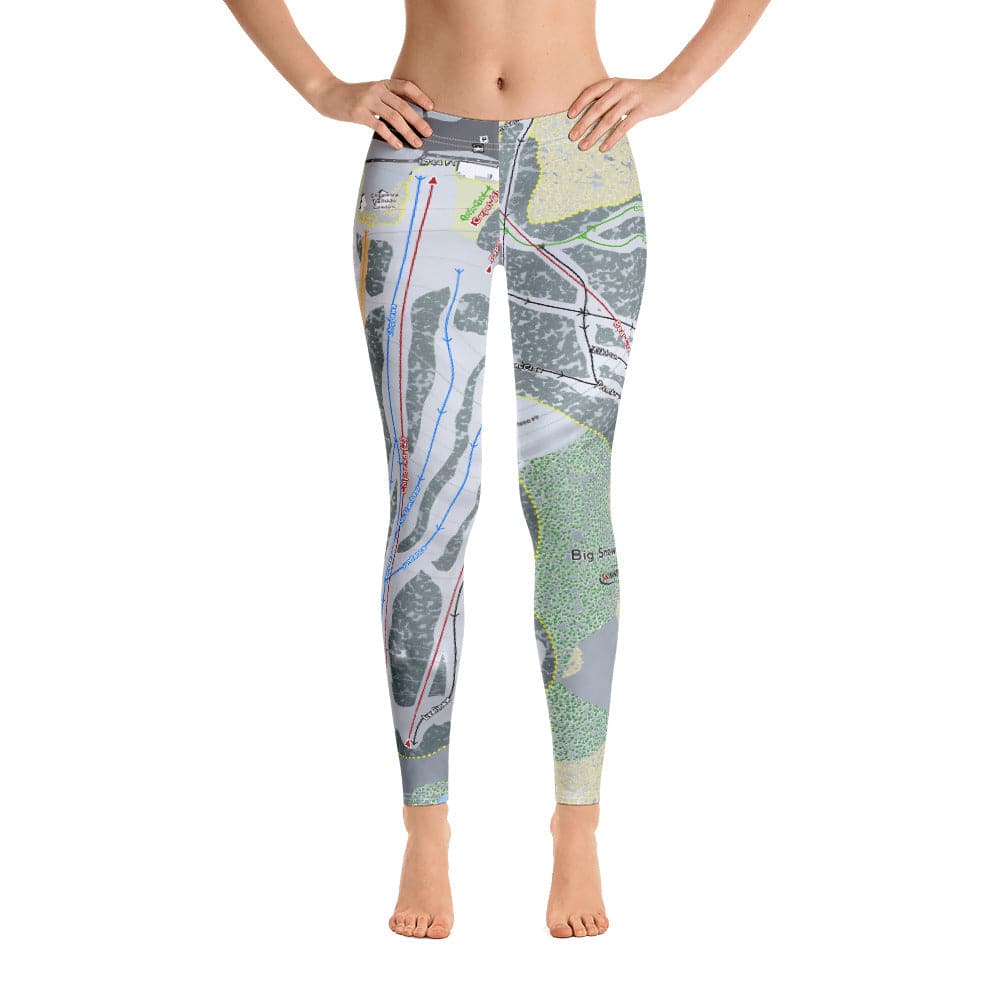 Big Snow Indianhead, Michigan Ski Trail Map Women's Base Layer Bottom - Powderaddicts