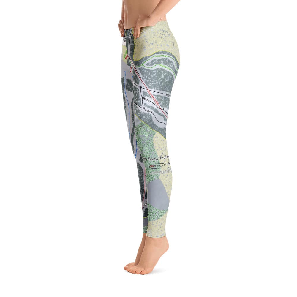 Big Snow Indianhead, Michigan Ski Trail Map Women's Base Layer Bottom - Powderaddicts