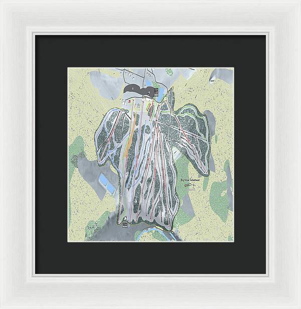 Big Snow Indianhead Ski Trail Map - Framed Print - Powderaddicts