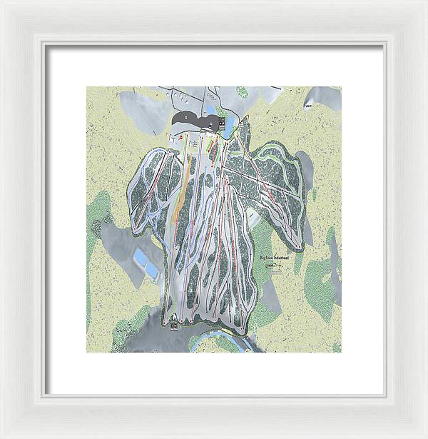 Big Snow Indianhead Ski Trail Map - Framed Print - Powderaddicts