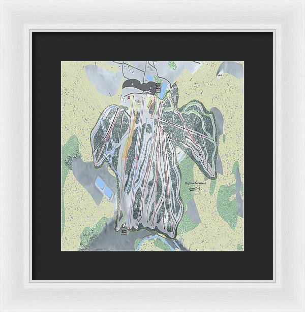 Big Snow Indianhead Ski Trail Map - Framed Print - Powderaddicts