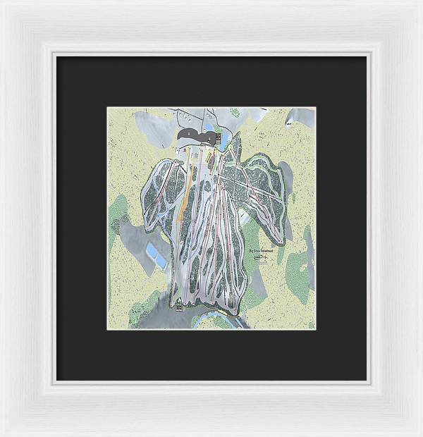 Big Snow Indianhead Ski Trail Map - Framed Print - Powderaddicts